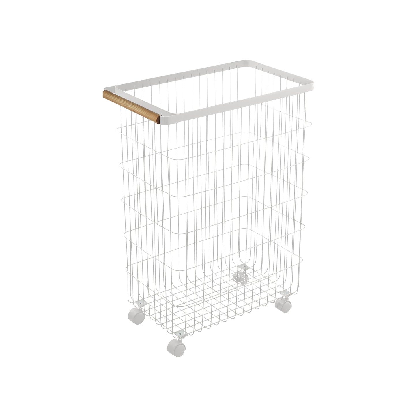 Rolling Wire Basket (24 H) - Steel + Wood