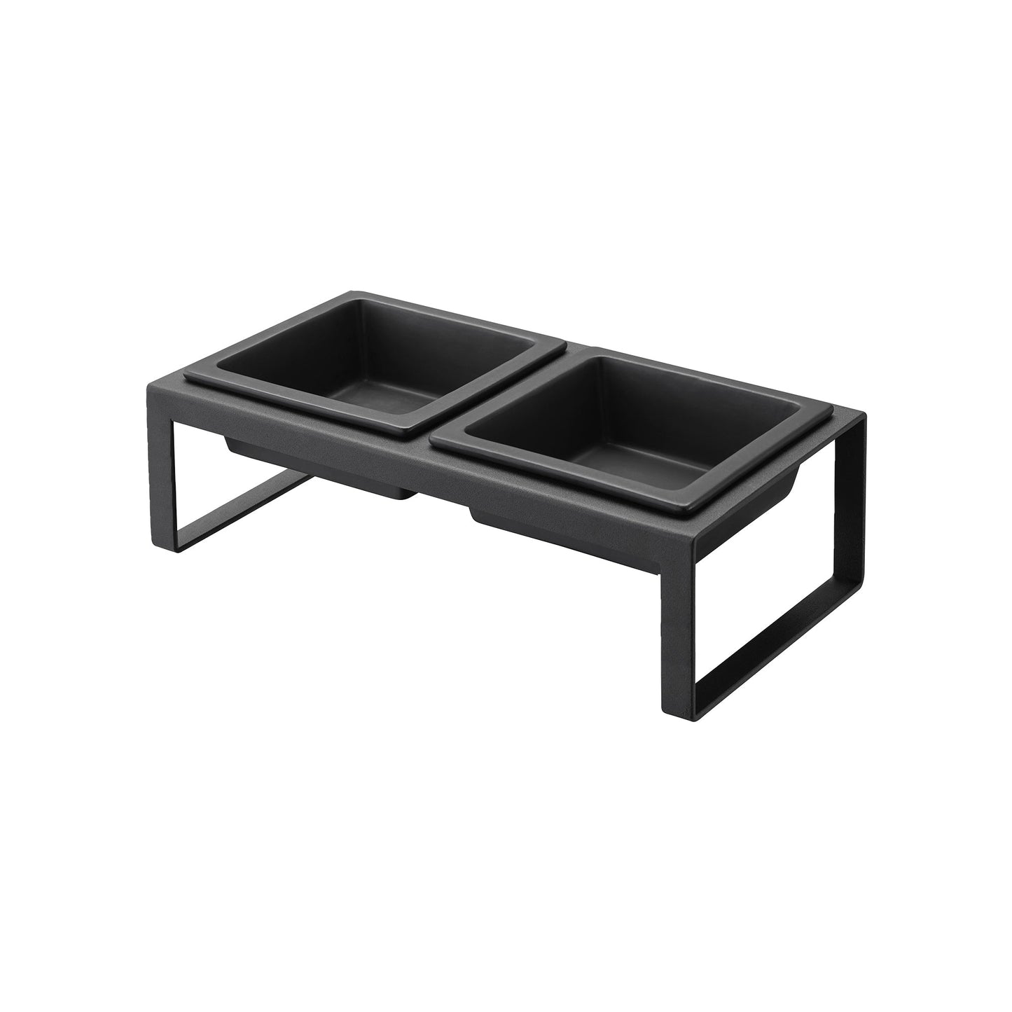 Pet Food Bowl - Tall - Steel + Ceramic