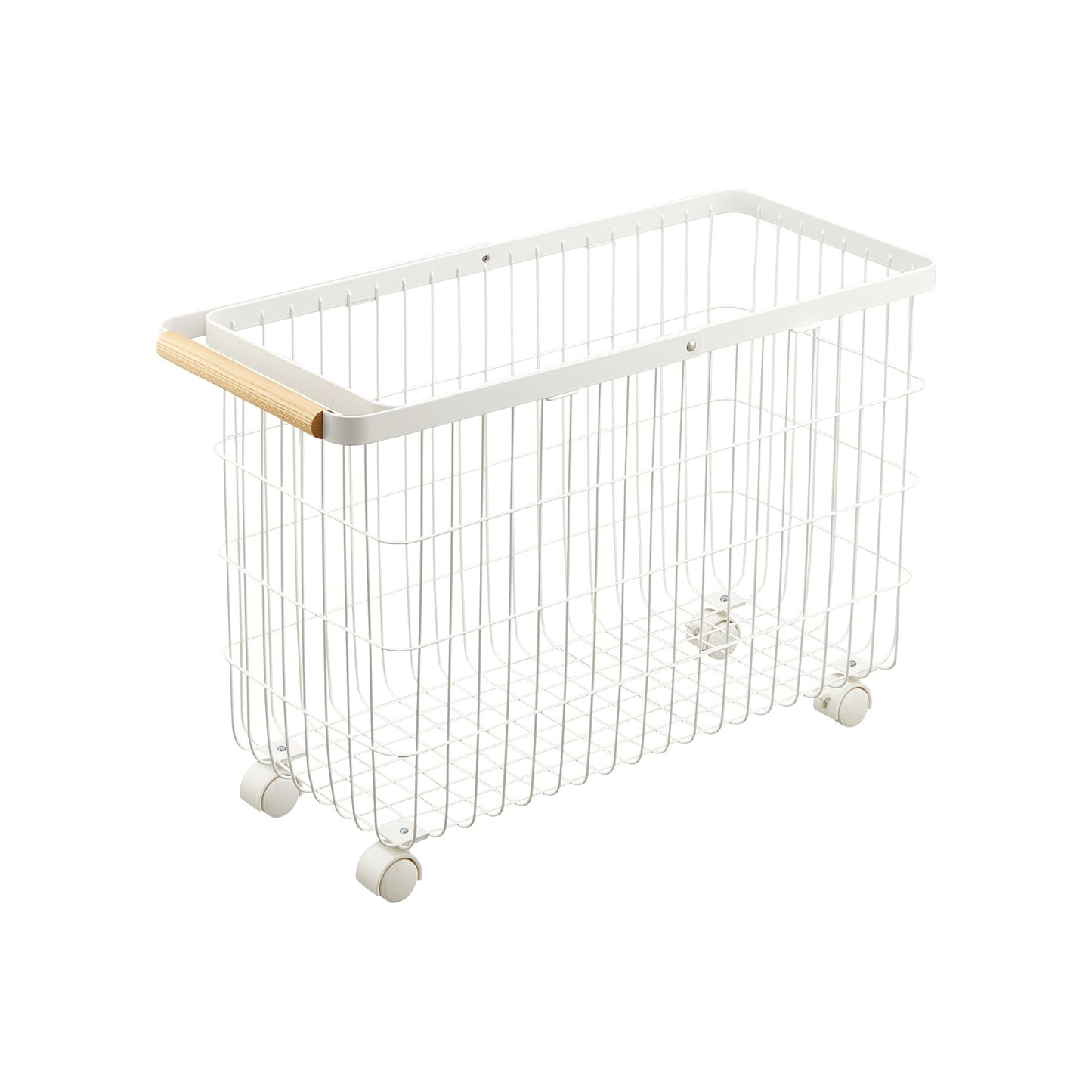 Rolling Wire Basket (15 H) - Steel + Wood