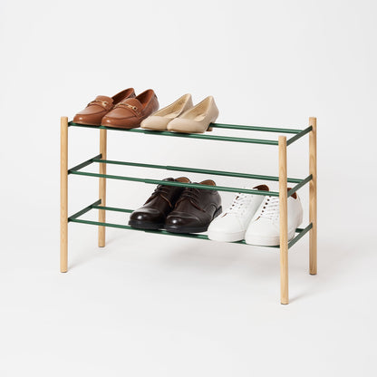 Expandable Shoe Rack (18 H)  - Steel + Wood