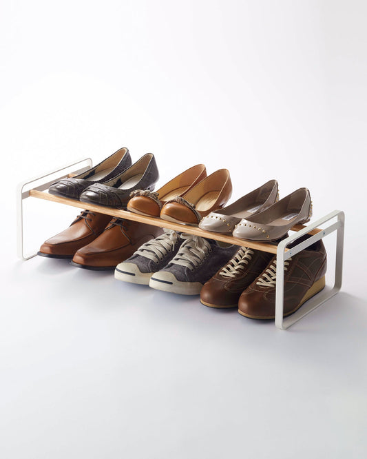 Stackable Shoe Rack (7 H)  - Steel + Wood