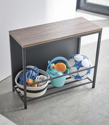 Entryway Storage Organizer & Bench (18 H)  - Steel + Wood