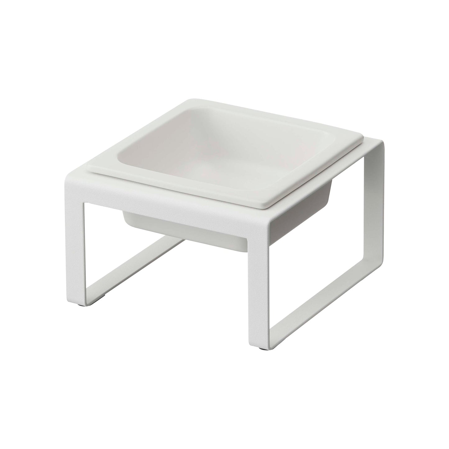 Single Pet Food Bowl - Tall - Steel + Ceramic