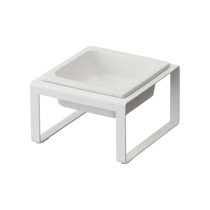 Single Pet Food Bowl - Tall - Steel + Ceramic