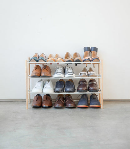 Expandable Shoe Rack (18 H)  - Steel + Wood