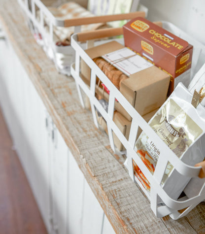 Storage Basket - Medium - Steel + Wood