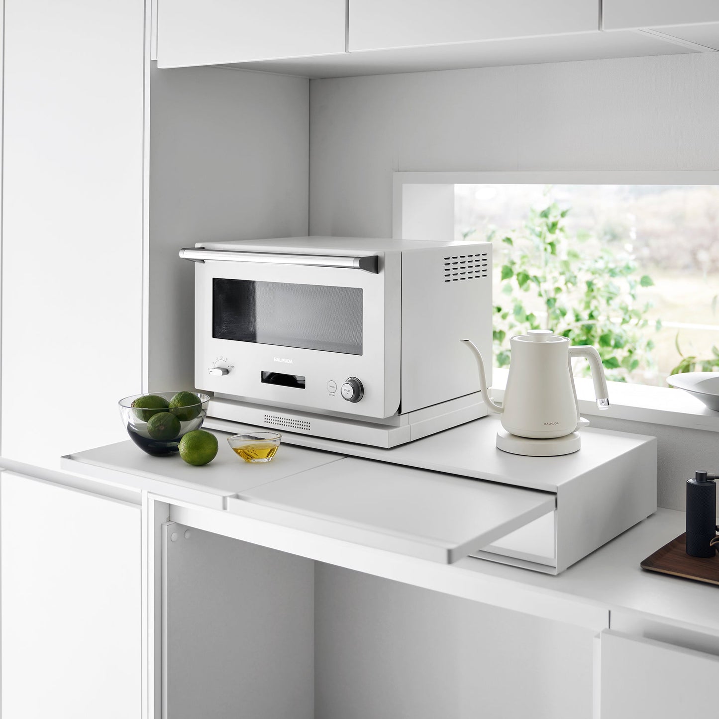 Countertop Drawer with Pull-Out Shelf - Wide - Steel