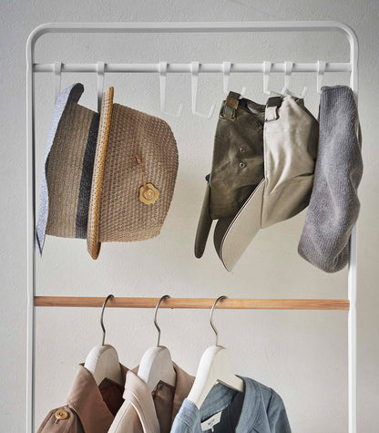 Coat Rack with Hat Storage (66 H)  - Steel + Wood