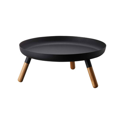 Countertop Pedestal Tray (5 H)  - Steel + Wood