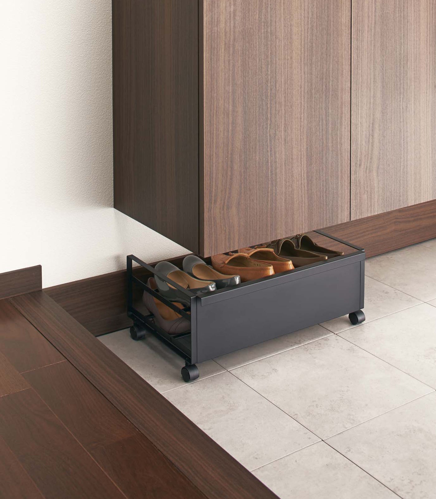 Rolling Shoe Rack (9 H)  - Steel