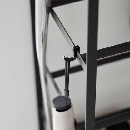 Rolling Five-Tier Shoe Rack ( H)  - Steel + Wood