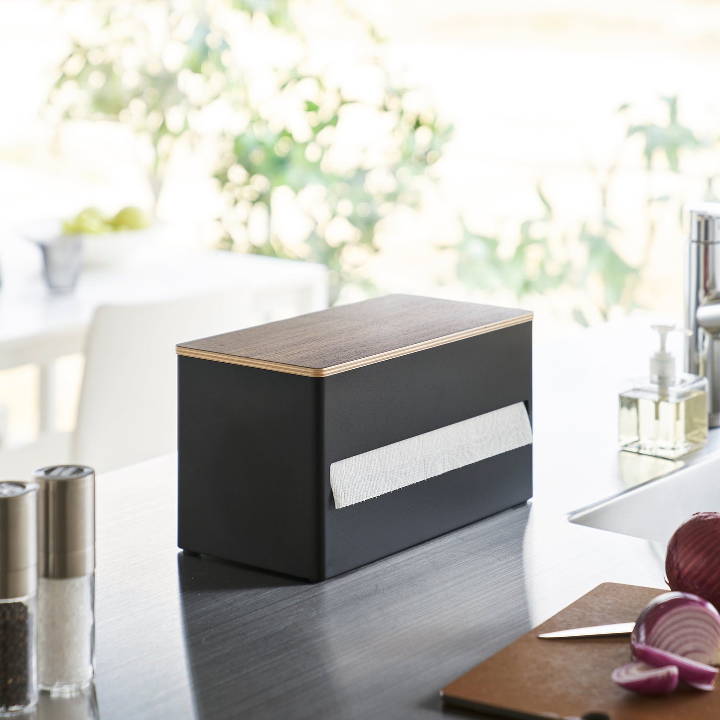 Paper Towel Dispenser - Steel + Wood