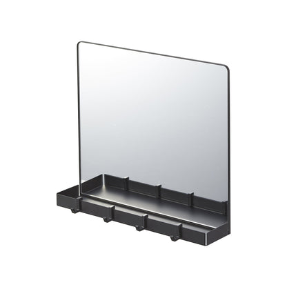 Magnetic Mirror with Storage Rack - Glass