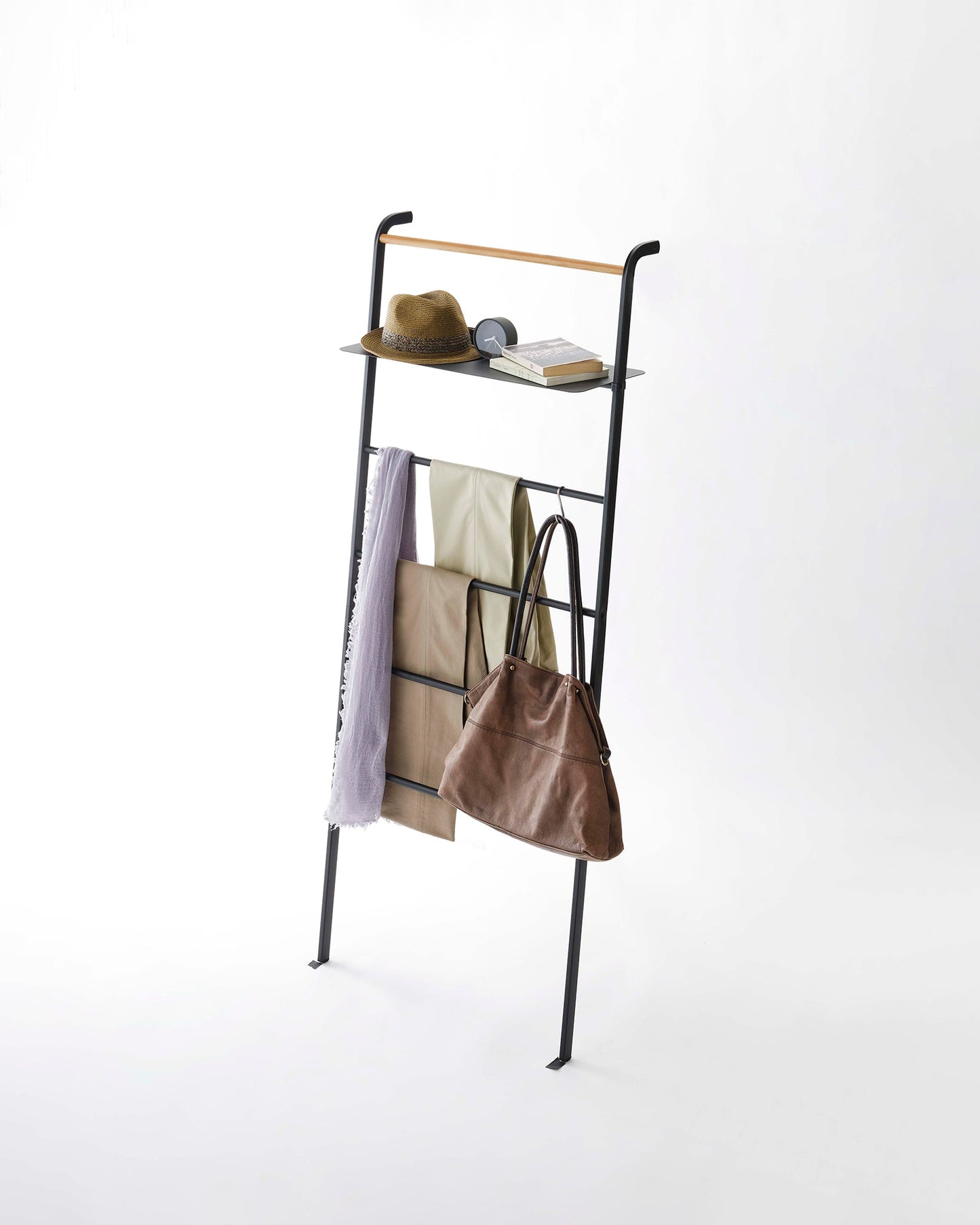 Leaning Storage Ladder With Shelf (63 H)  - Steel
