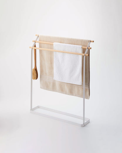 Bath Towel Rack (32 H)  - Steel + Wood