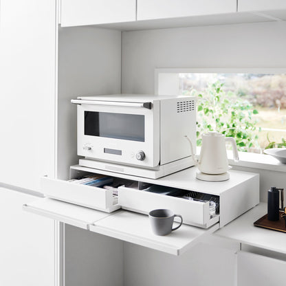 Countertop Drawer with Pull-Out Shelf - Wide - Steel