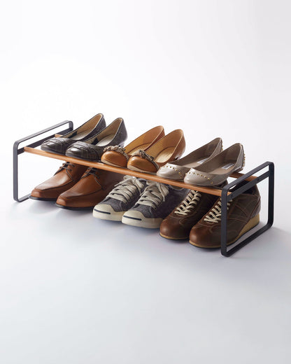 Stackable Shoe Rack (7 H)  - Steel + Wood