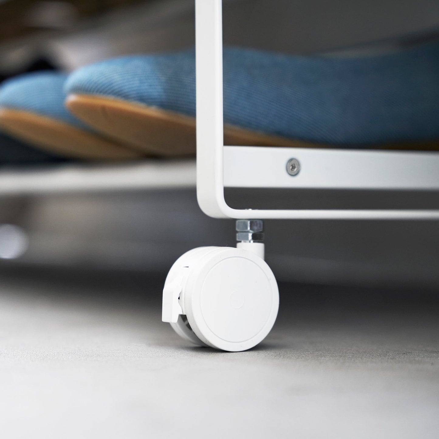 Two-Tier Rolling Shoe Rack (8 H)  - Steel