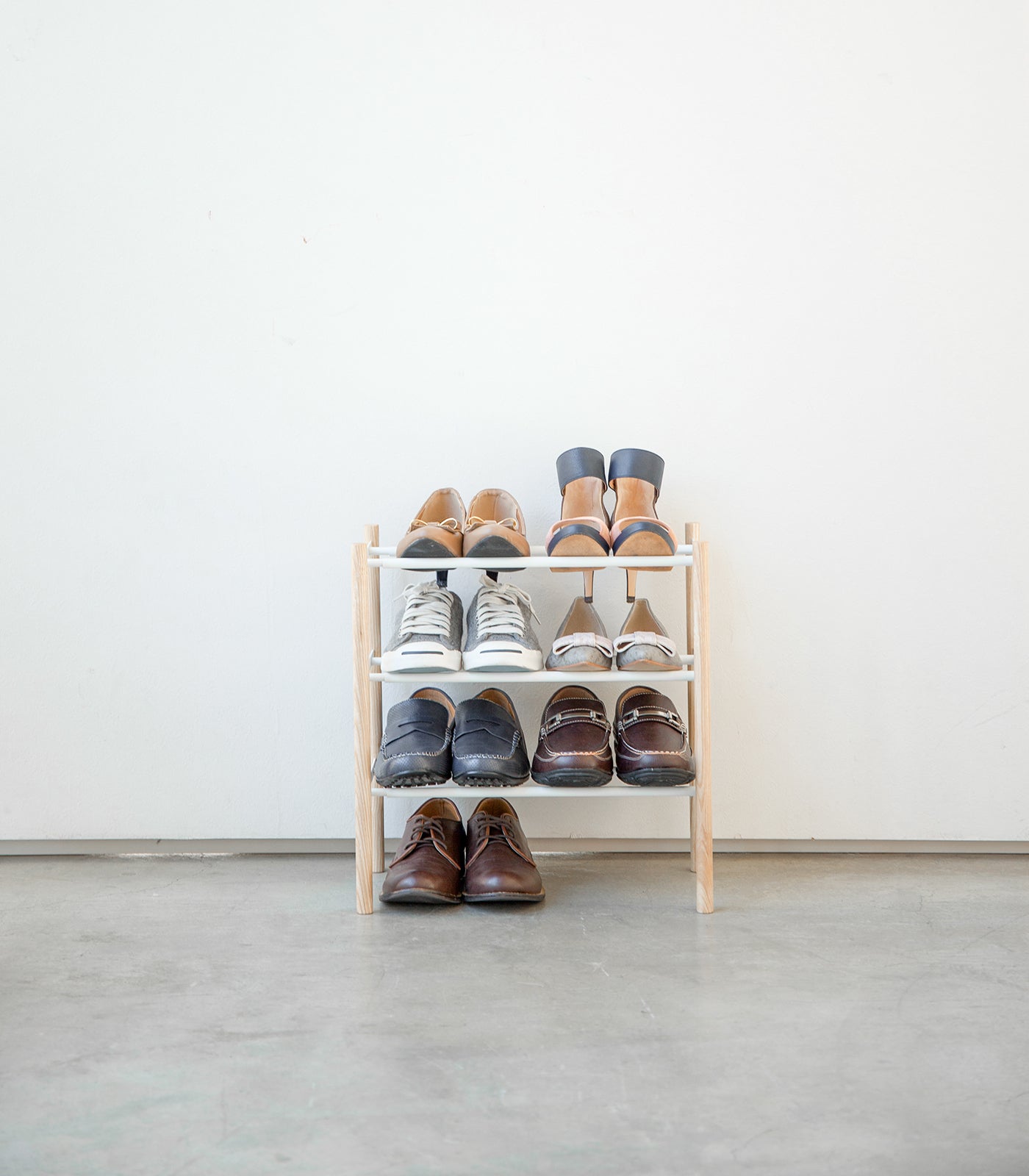 Expandable Shoe Rack (18 H)  - Steel + Wood