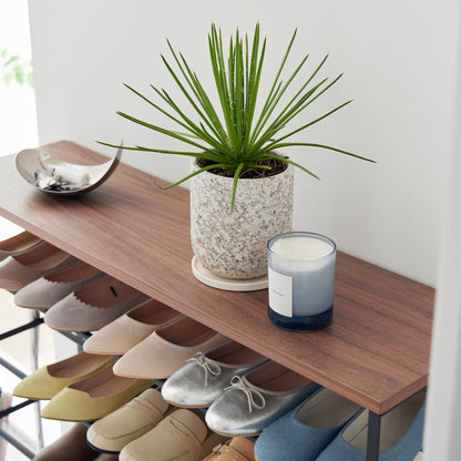 Rolling Five-Tier Shoe Rack ( H)  - Steel + Wood
