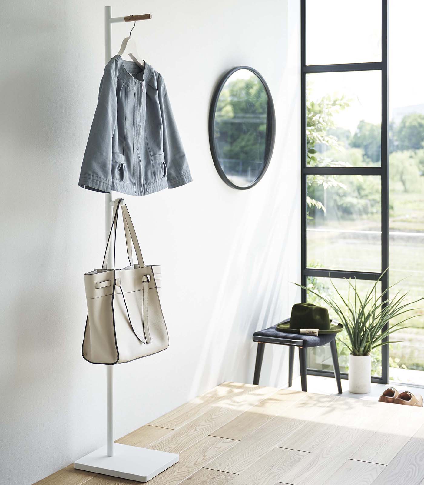 Coat Rack (63.98 H)  - Steel + Wood