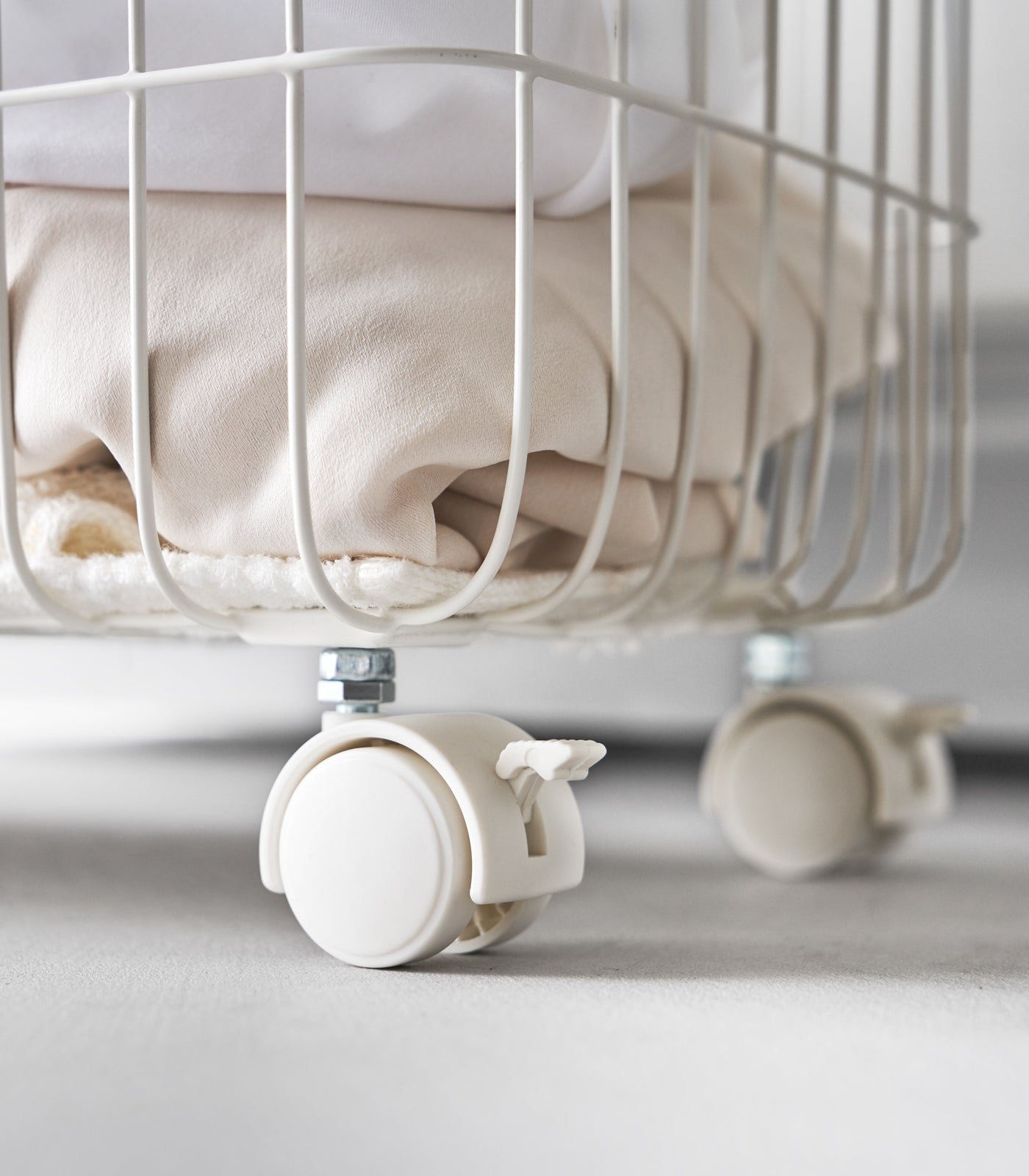 Rolling Wire Basket (15 H)  - Steel + Wood