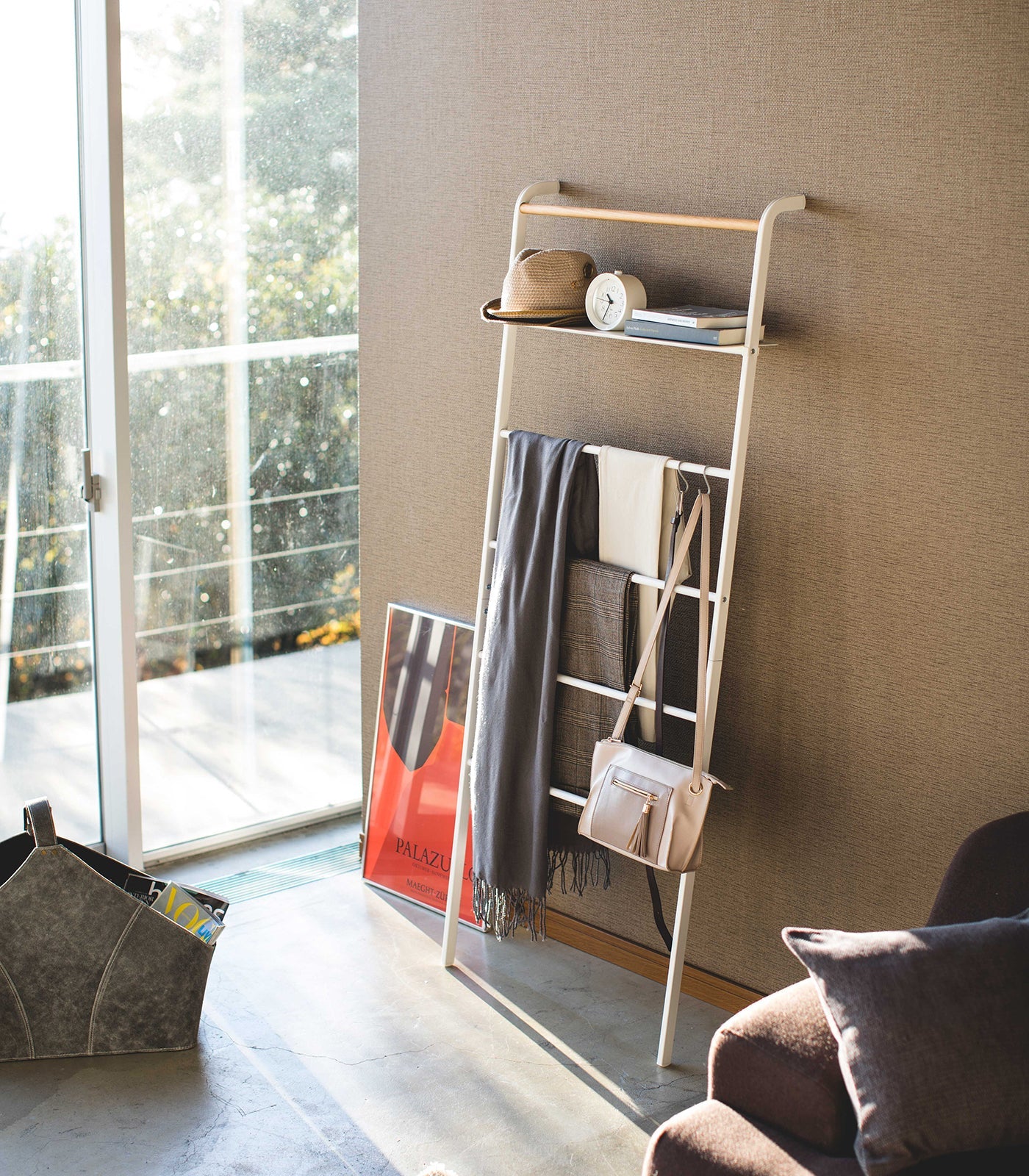 Leaning Storage Ladder With Shelf (63 H)  - Steel