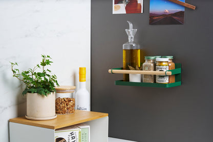 Magnetic Storage Caddy - Steel + Wood