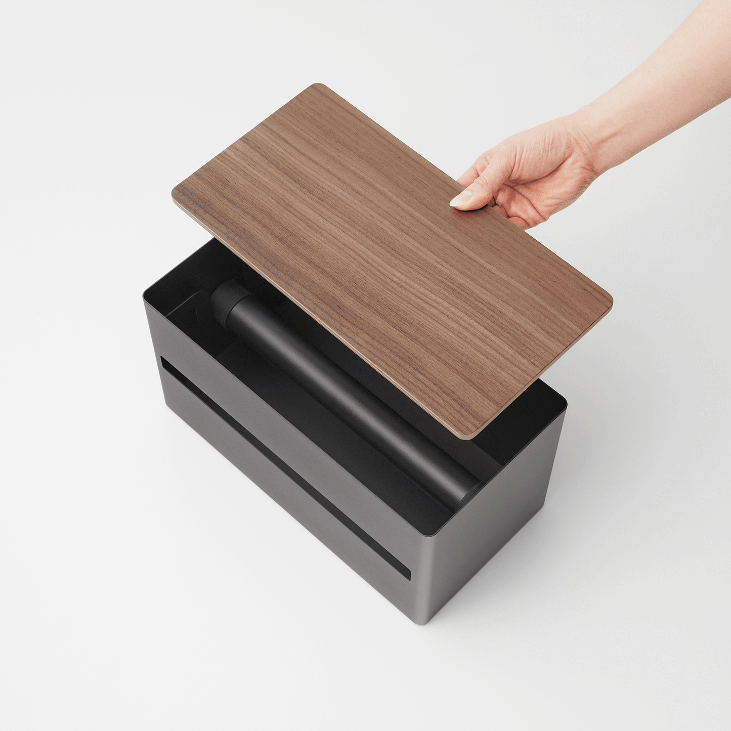 Paper Towel Dispenser - Steel + Wood