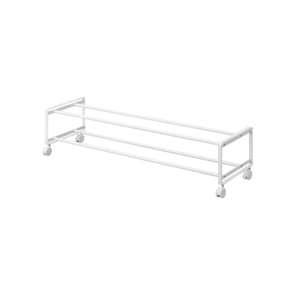 Two-Tier Rolling Shoe Rack (8 H)  - Steel