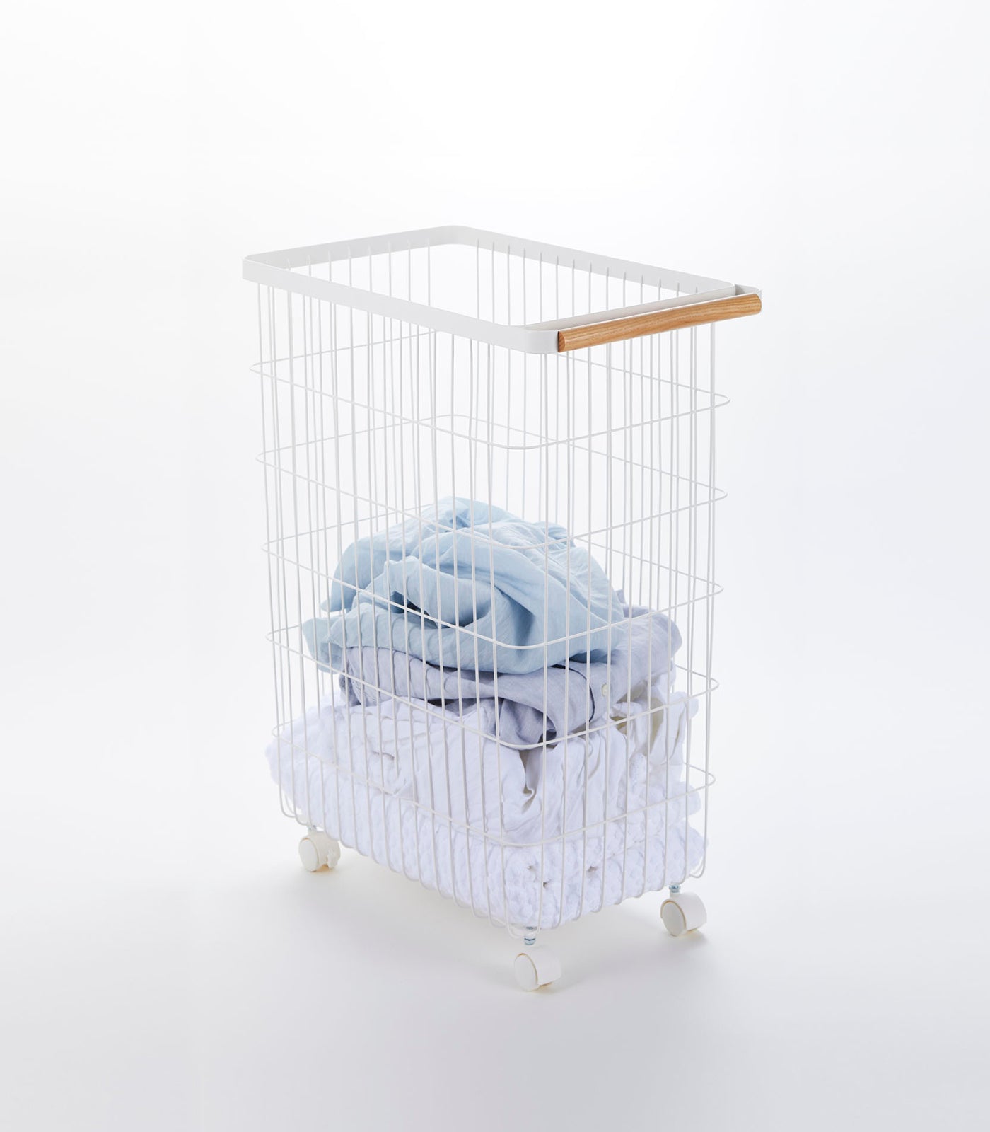 Rolling Wire Basket (24 H)  - Steel + Wood