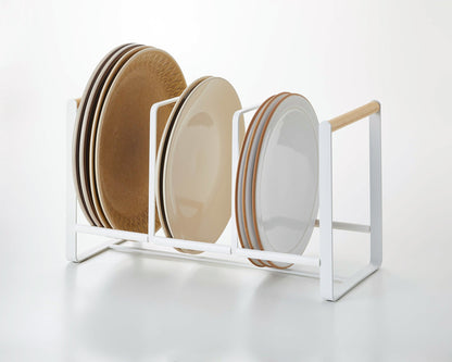 Vertical Plate Organizer - Steel + Wood