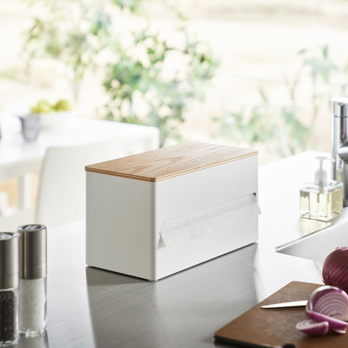 Paper Towel Dispenser - Steel + Wood