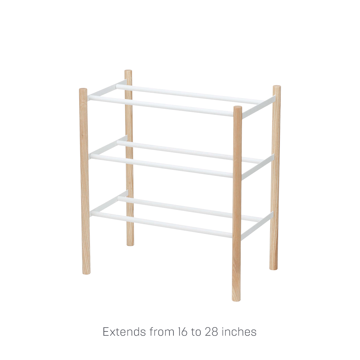 Expandable Shoe Rack (18 H)  - Steel + Wood