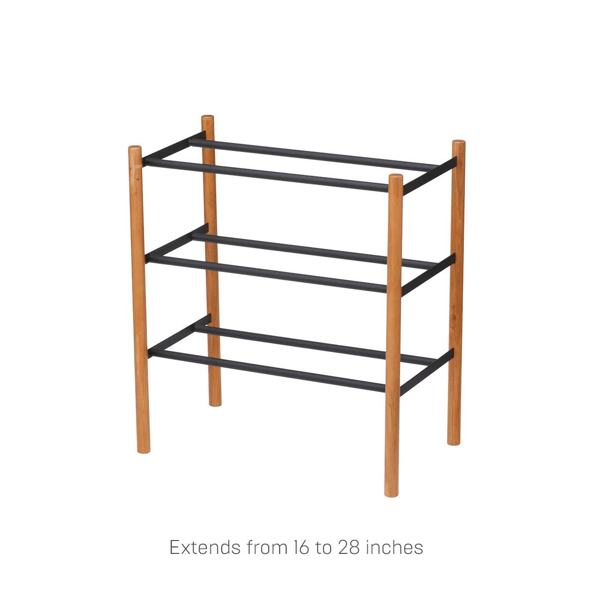 Expandable Shoe Rack (18 H)  - Steel + Wood