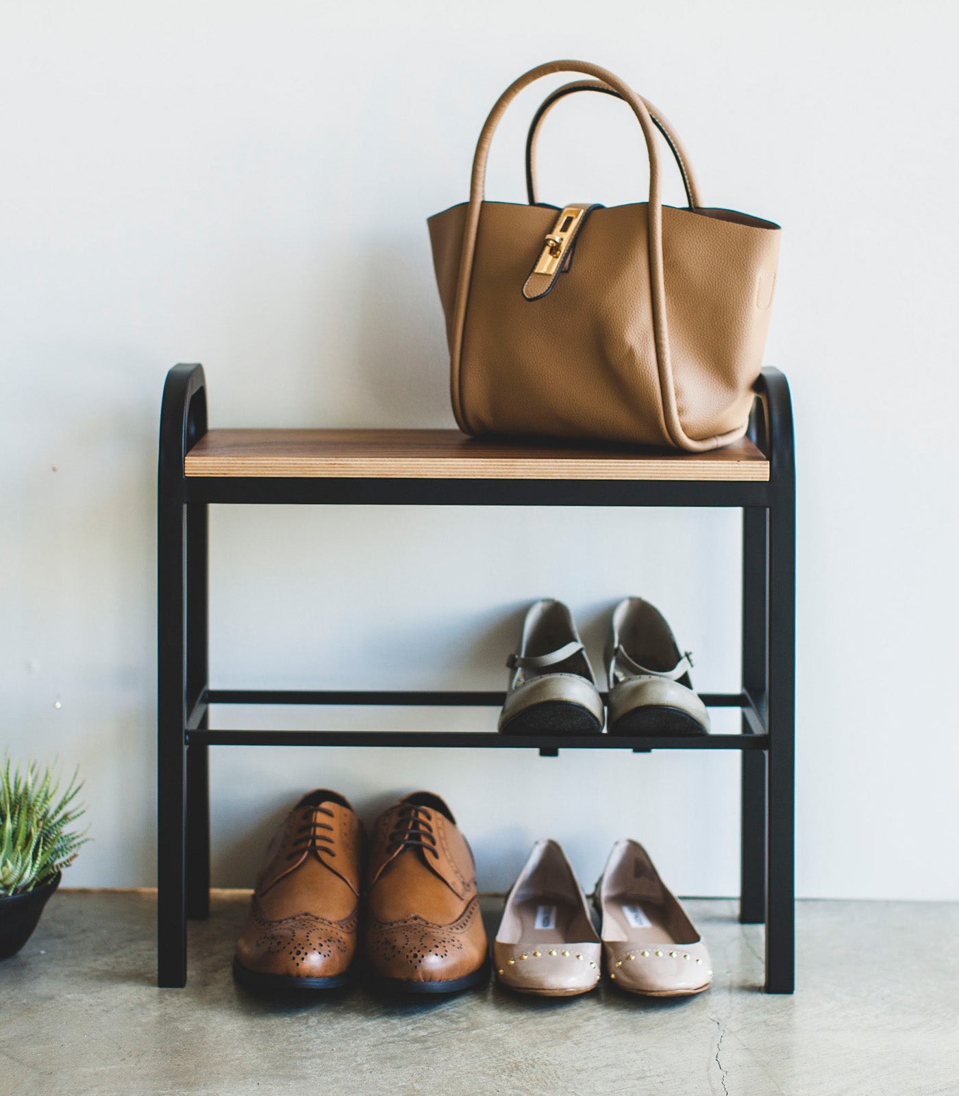 Shoe Organizer & Bench (18 H)  - Steel + Wood