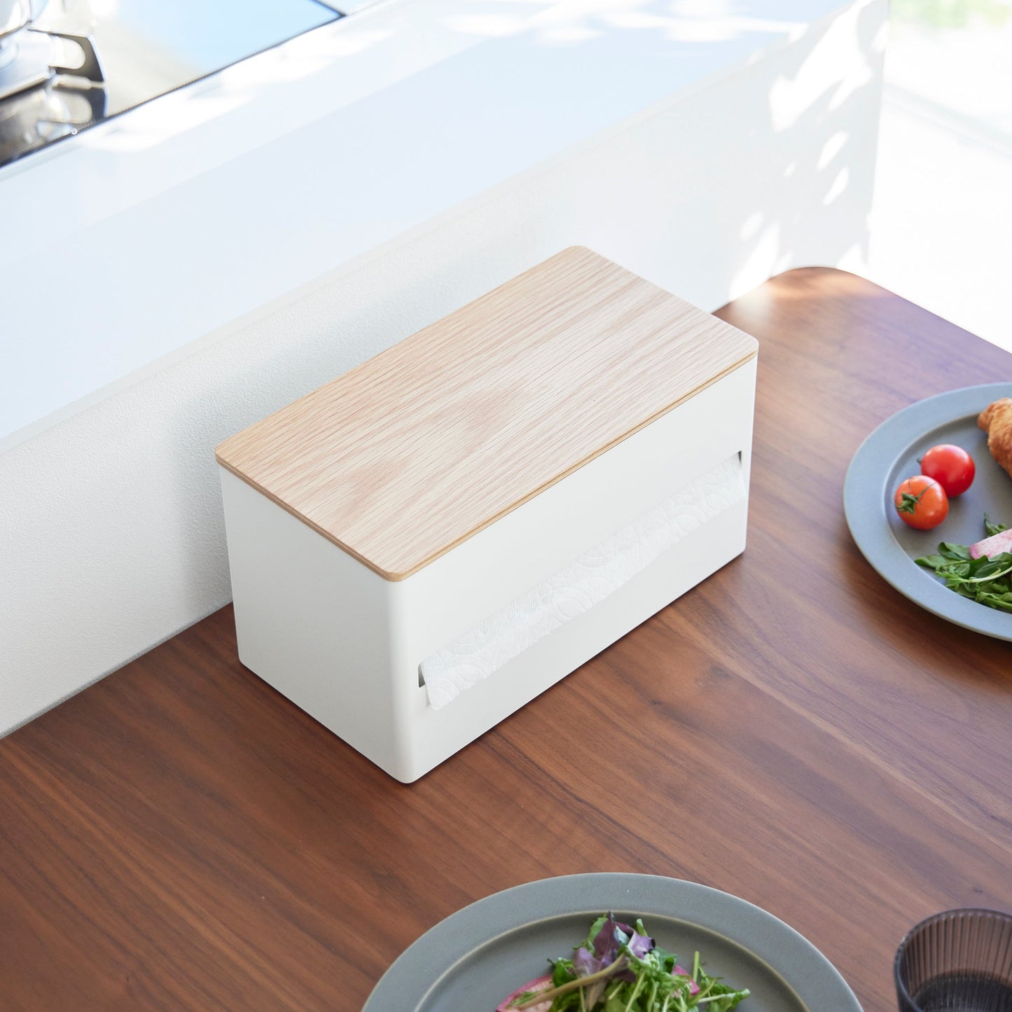 Paper Towel Dispenser - Steel + Wood