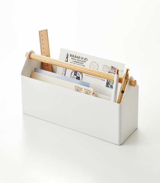 Pen + Desk Organizer - Large - Steel + Wood