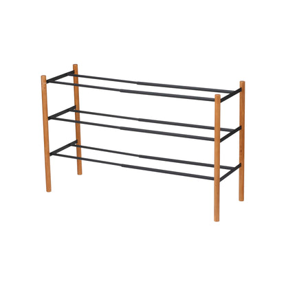 Expandable Shoe Rack (18 H)  - Steel + Wood