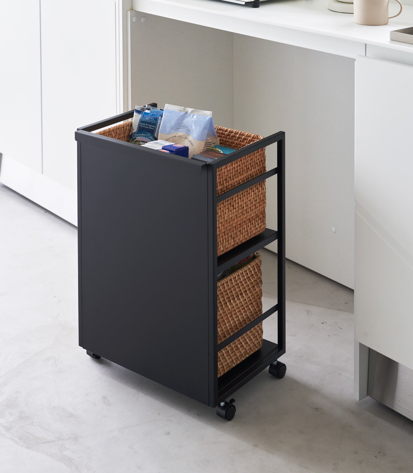Two-Tier Hideaway Storage Cart (24 H)  - Steel