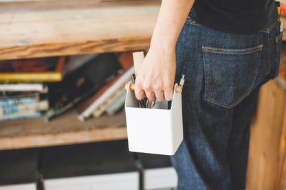 Pen + Desk Organizer - Small - Steel + Wood