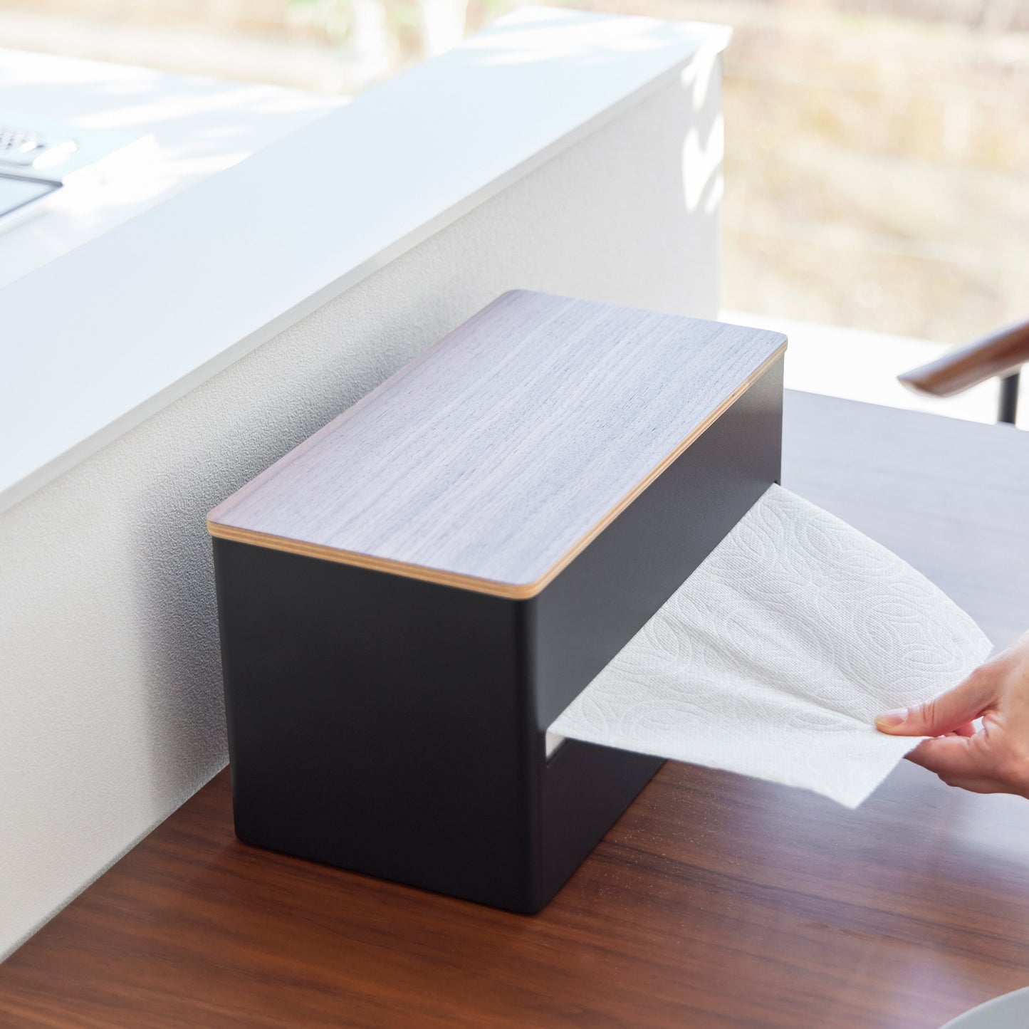 Paper Towel Dispenser - Steel + Wood