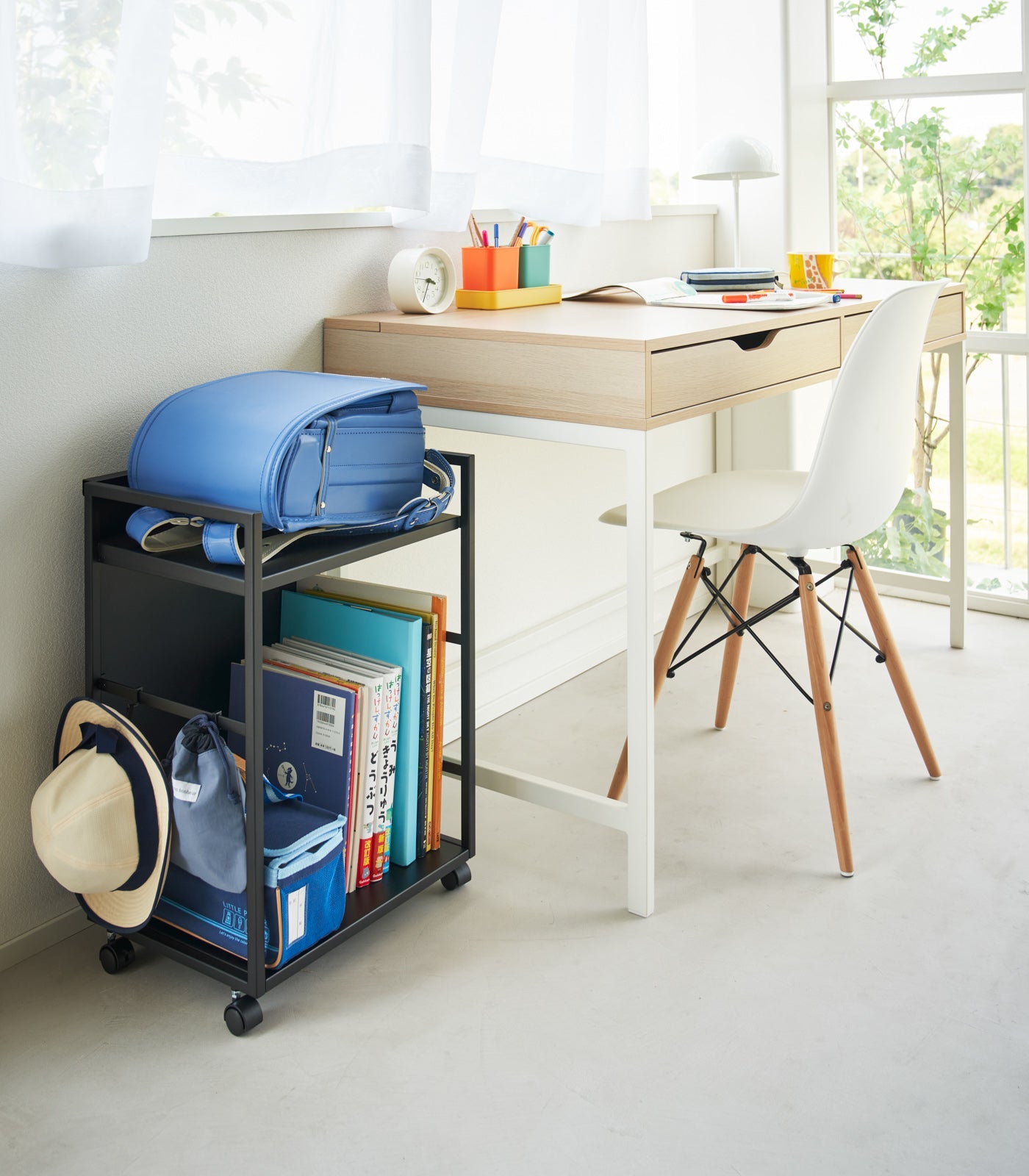 Two-Tier Hideaway Storage Cart (24 H)  - Steel
