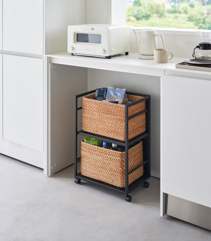 Two-Tier Hideaway Storage Cart (24 H)  - Steel