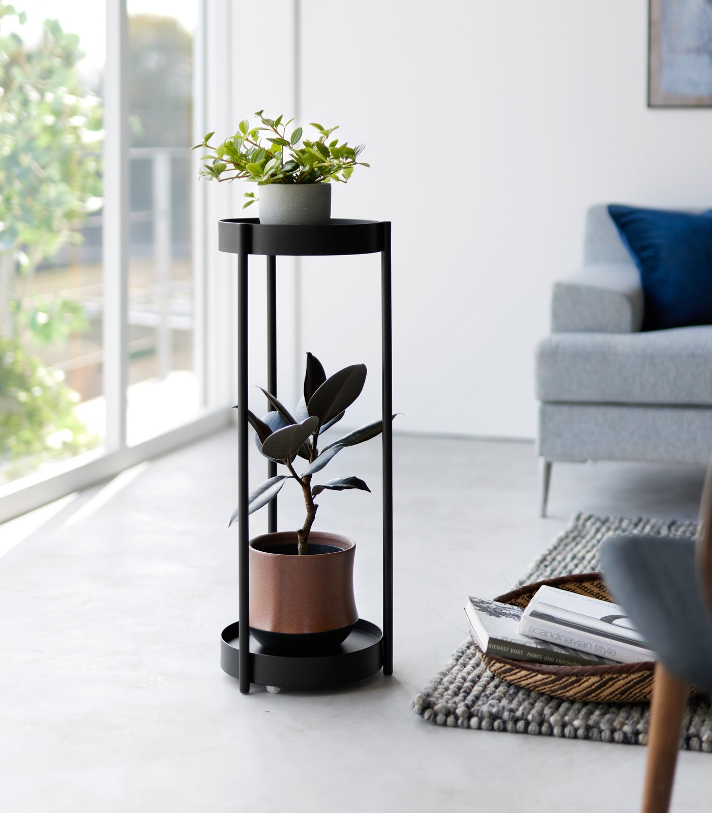 Two-Tier Rolling Plant Stand (28 H)  - Steel